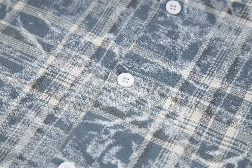 Fashion Personality Plaid Shirt Summer Men