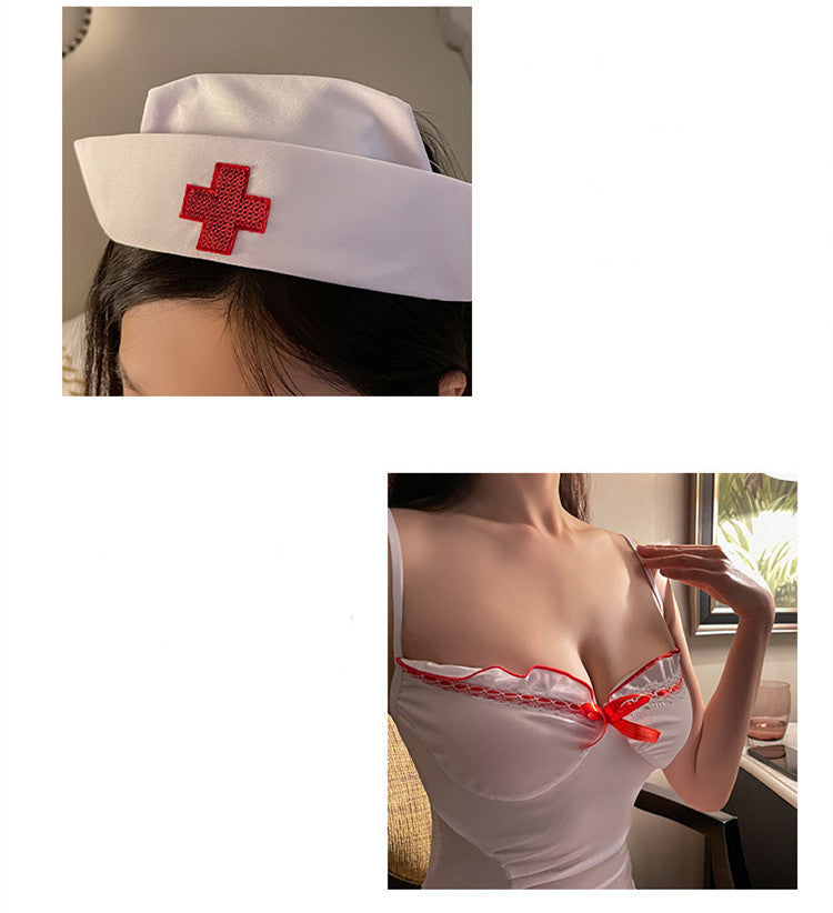 Female Nurse Suspenders Nightdress  Back Cute Uniform