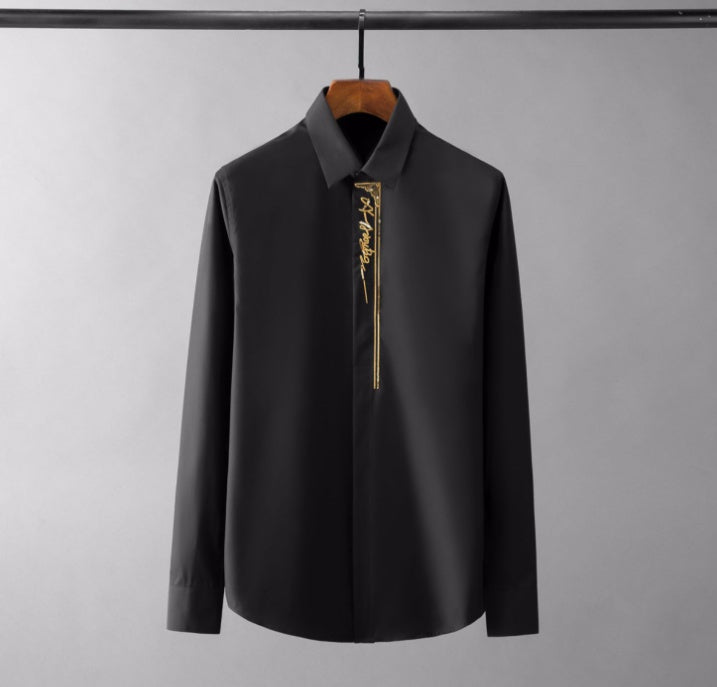 Men Handsome Long Sleeved Slim Shirt