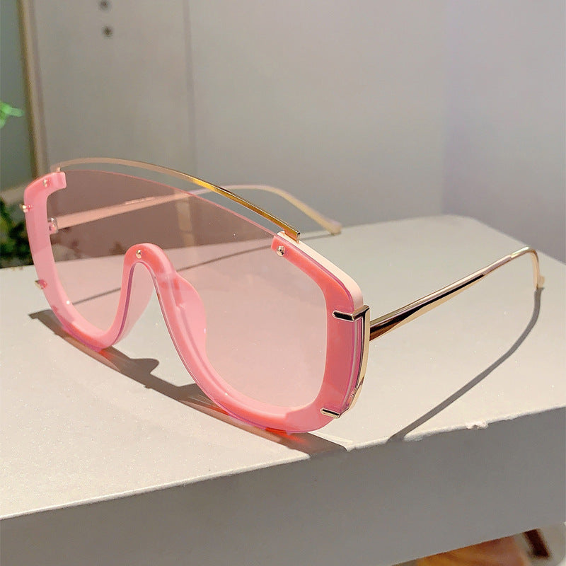 Colorful Personality One-piece Large Frame Fashionable Sunglasses
