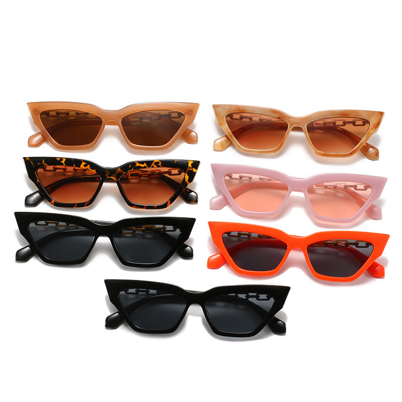 Women's Temperament Fashion Baked Lacquer Chain Sunglasses