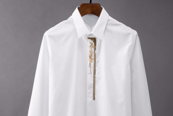 Men Handsome Long Sleeved Slim Shirt