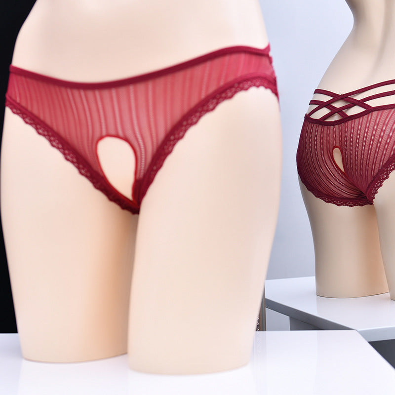 Lace Low Waist Light Perspective Men's And Women's Shorts