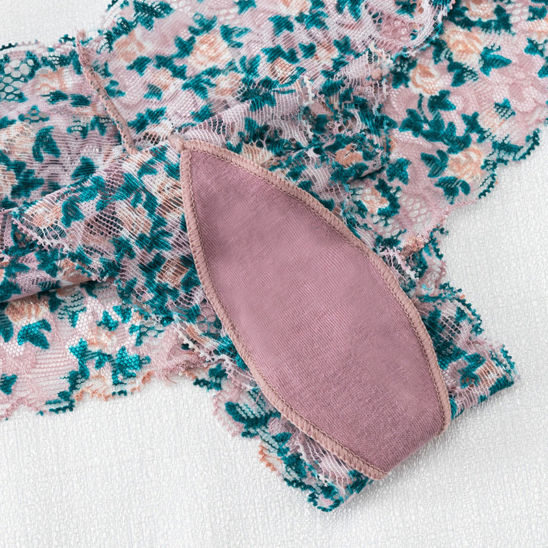 Women's Sexy Low Waisted Lace Printed Thong