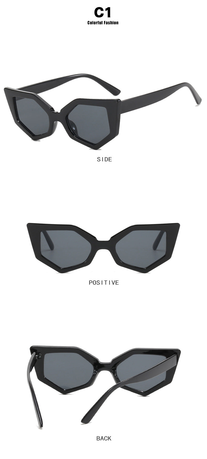Fashion Polygon Hip Hop Irregular Sunglasses