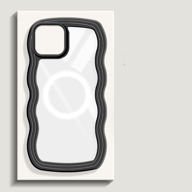 Two-in-one Wave Pattern Transparent Phone Case