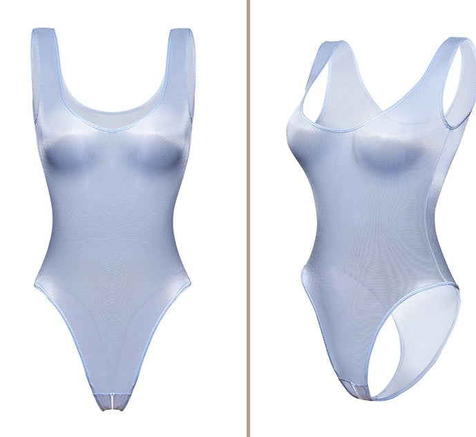 High-elasticity See-through Oily Cute Girly Dead Pool Water One-piece Swimsuit