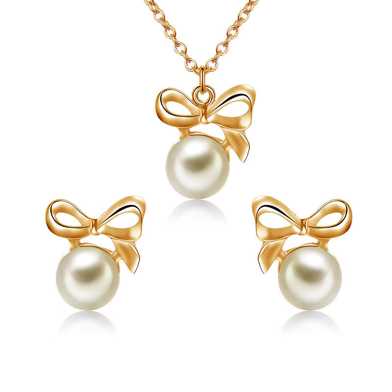 Creative Alloy Necklace Earrings Bridal Jewelry Set