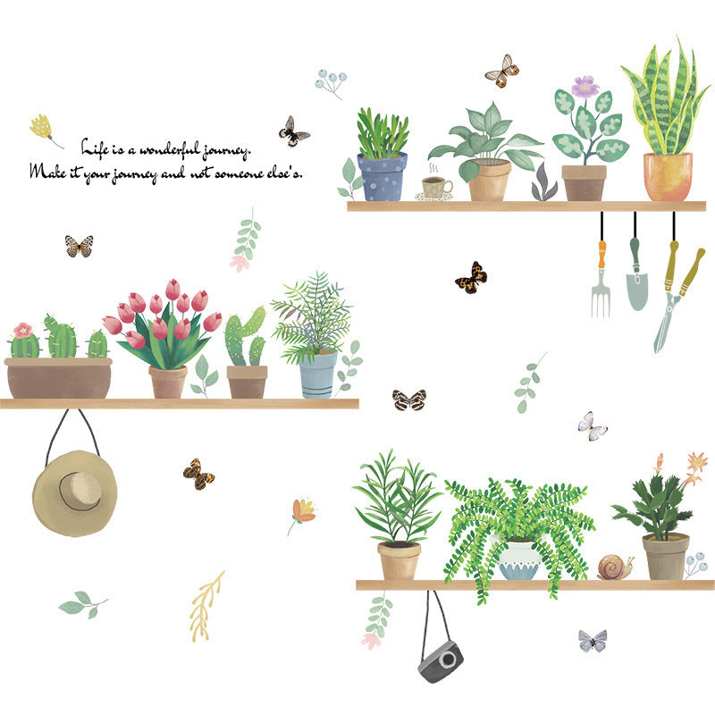 Plant Potted Wall Stickers Can Be Removed For Decoration