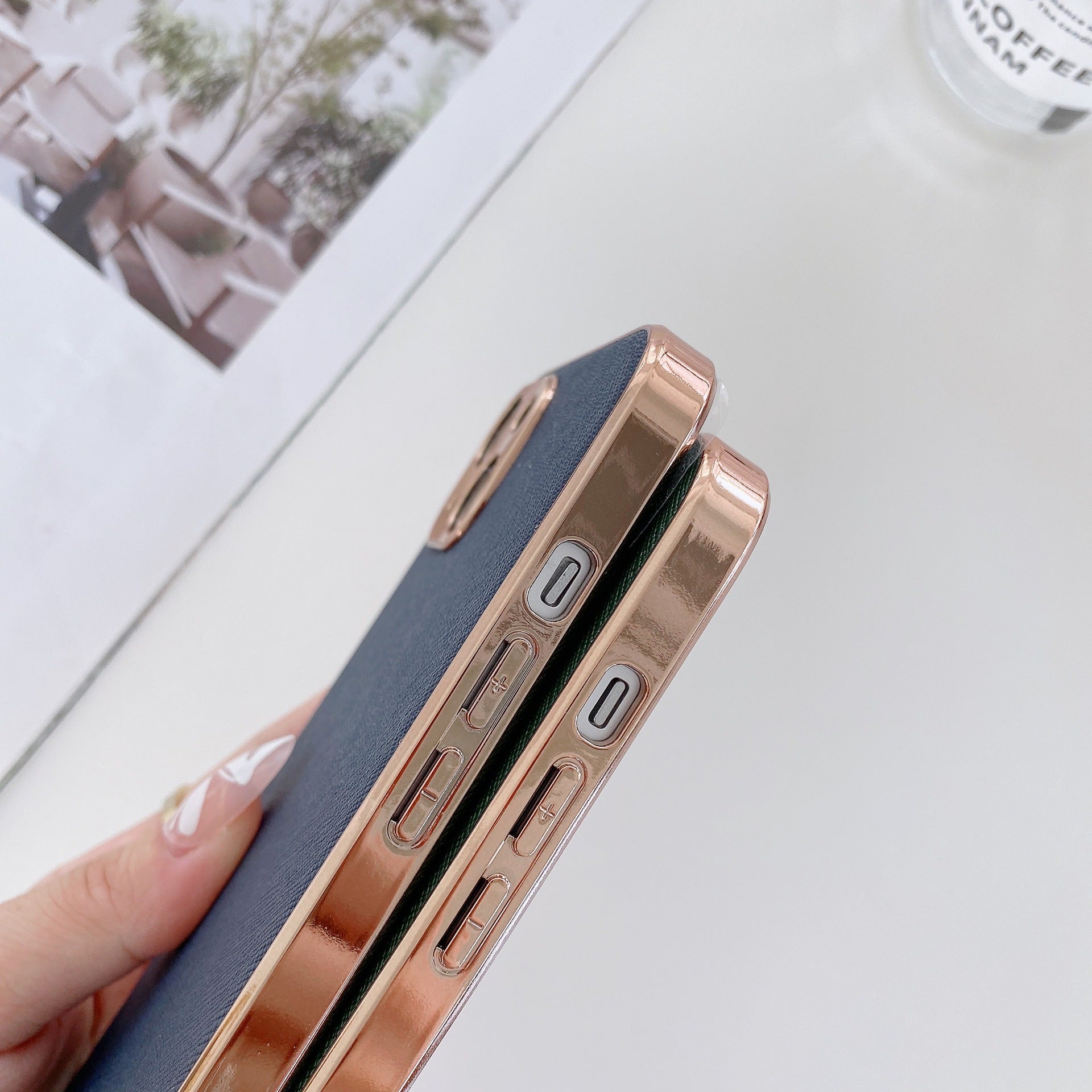 Electroplated Cross Pattern Mobile Phone Case Fine Hole