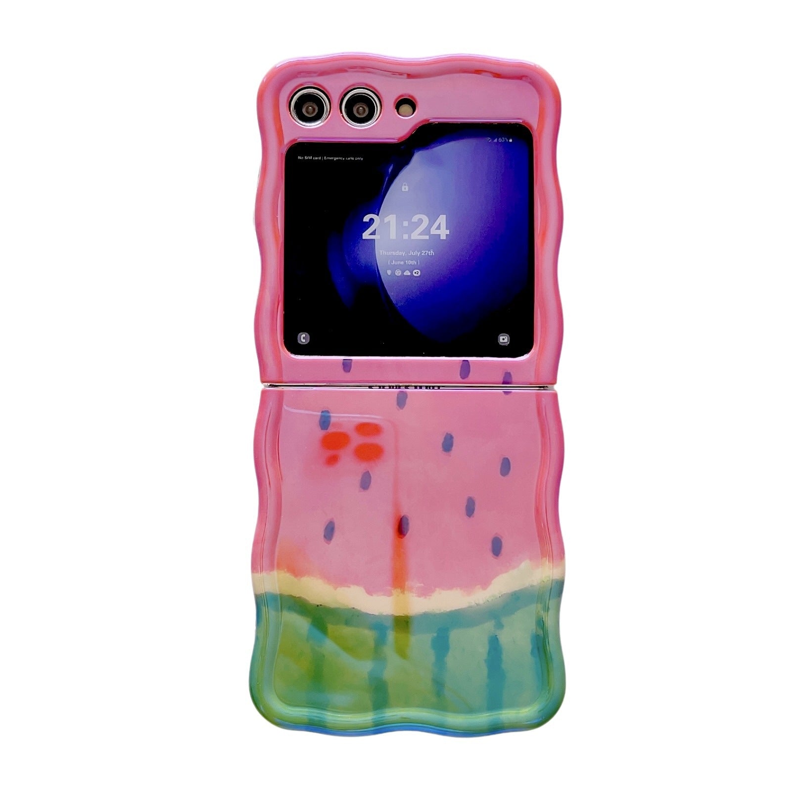 Korean Style Folding Protective Cover Simple Blue Light Watermelon Phone Case