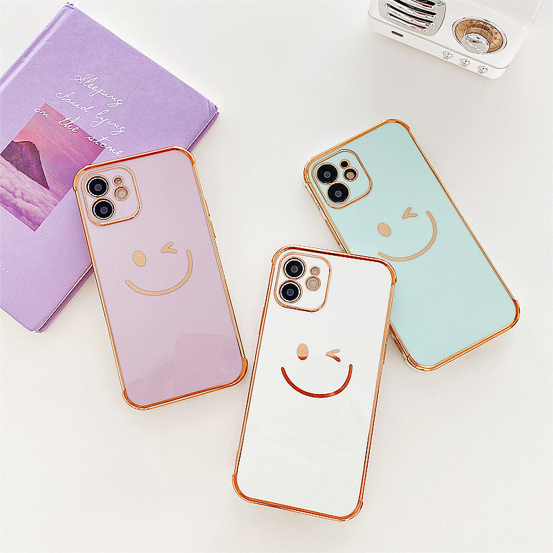 Electroplating Side Smile Glossy Silicone Phone Case