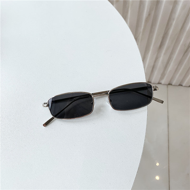 Sunglasses Eyes Trendy Small Frame Rectangular Golden Edge