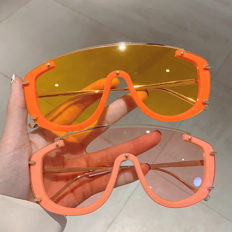 Colorful Personality One-piece Large Frame Fashionable Sunglasses
