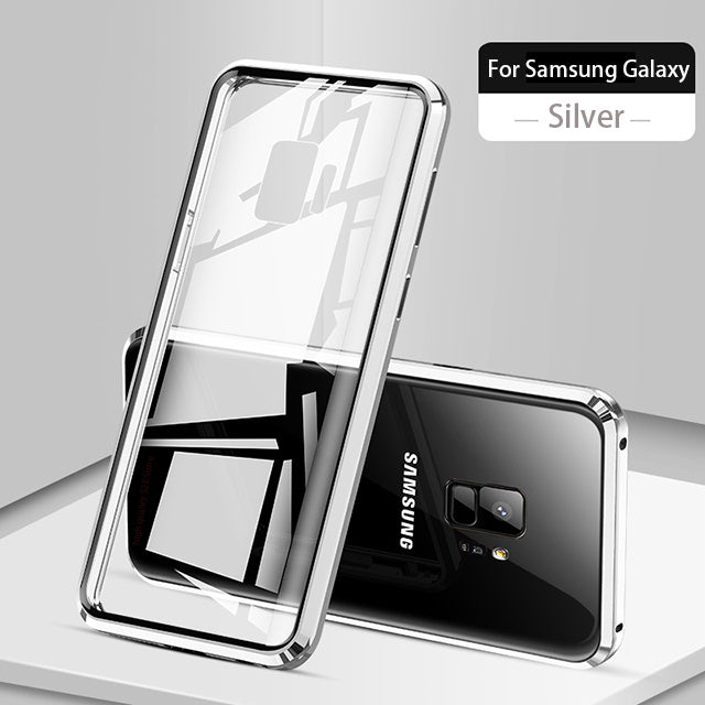 Transparent Double-sided Magnetic Absorbing Glass Anti-falling Toughened Film Mobile Phone Case