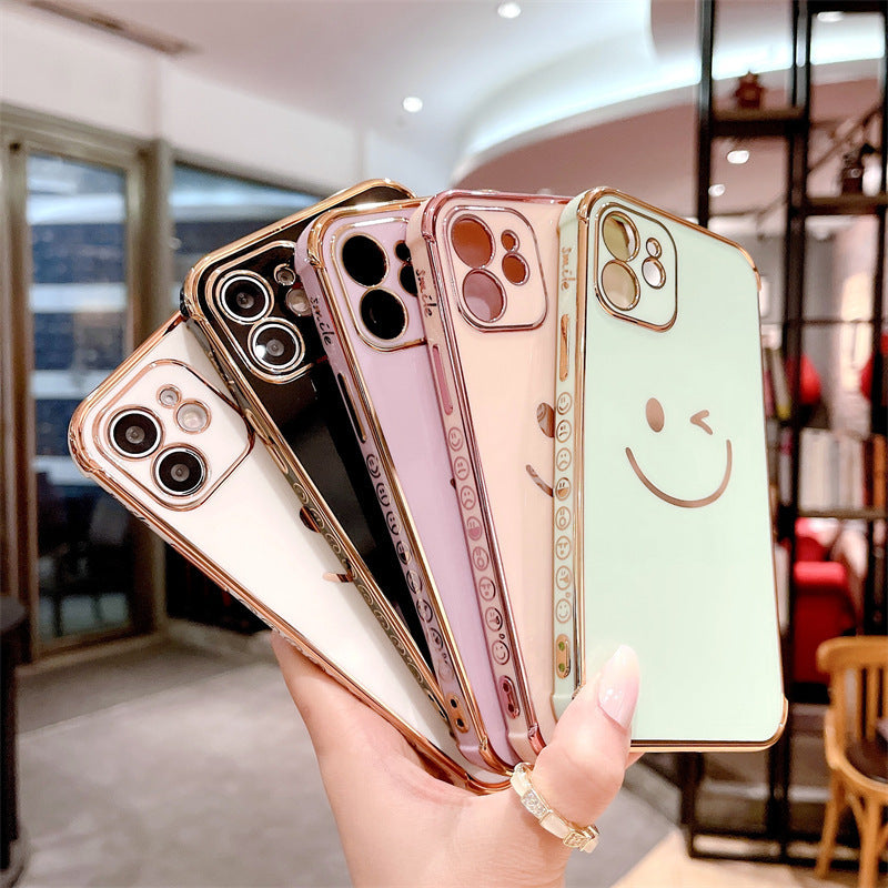 Electroplating Side Smile Glossy Silicone Phone Case