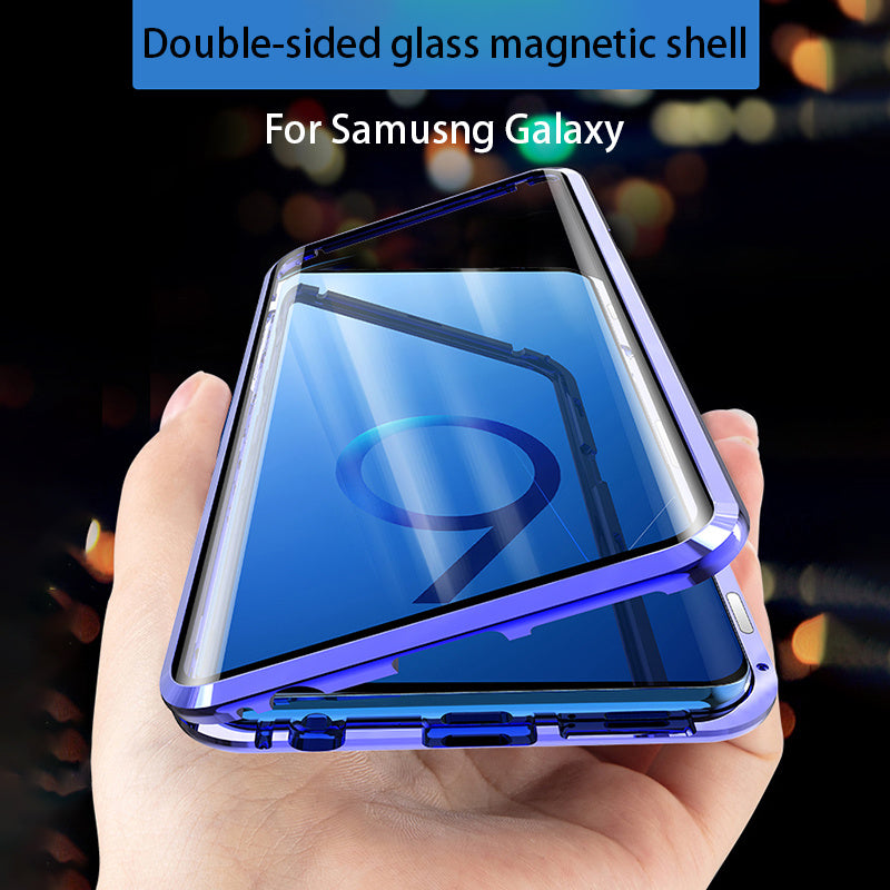 Transparent Double-sided Magnetic Absorbing Glass Anti-falling Toughened Film Mobile Phone Case