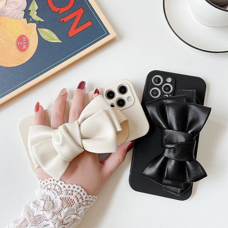 Leather Bowknot Wristband Holder Fine Hole Soft Shell