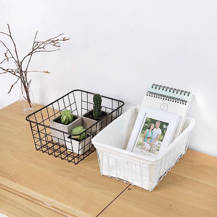 Iron Storage Basket Desktop Storage Basket