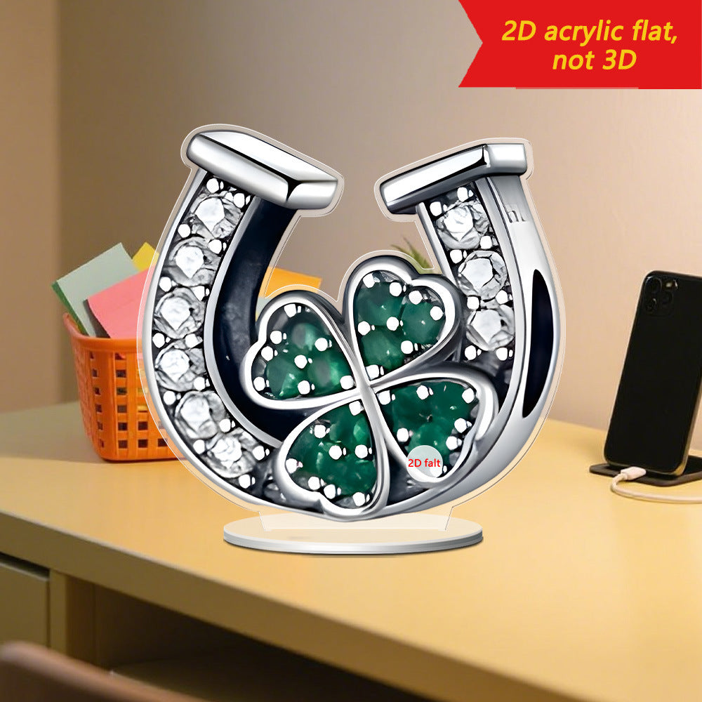 U-shaped Clover 2D Flat Acrylic Desktop Decoration