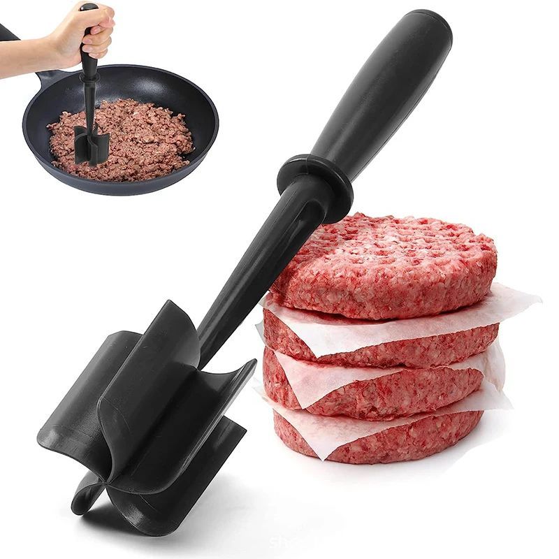 5 Blade Heat Resistant Nylon Meat Chopper Non Scratch Potato Masher Tool Safe For All Cookware Kitchen Utensil For Ground Beef Hamburger Smasher Cooking Tools