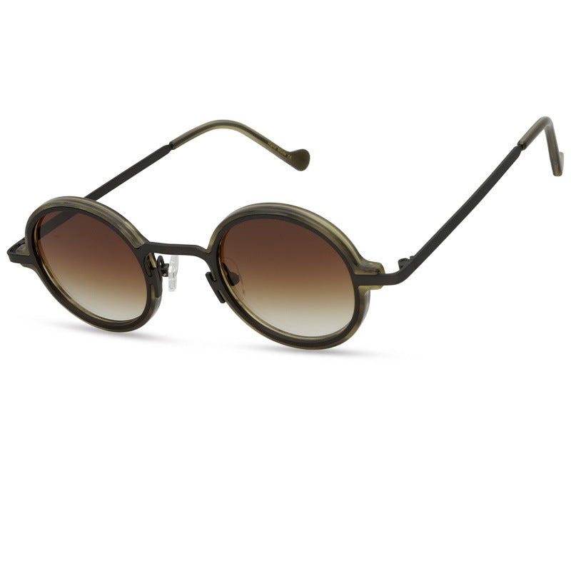 Retro Special Multicolor Niche Round Frame Sunglasses Neutral