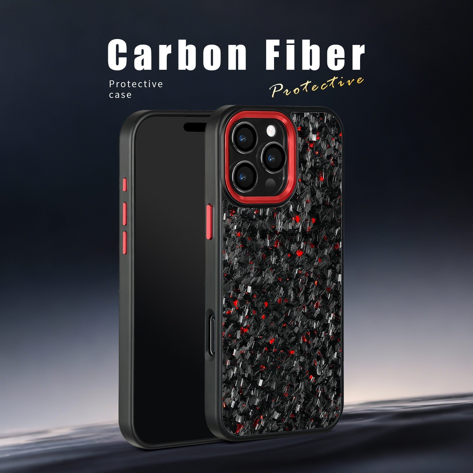 New Metal Frame Carbon Fiber Phone Shell Applicable 16promax