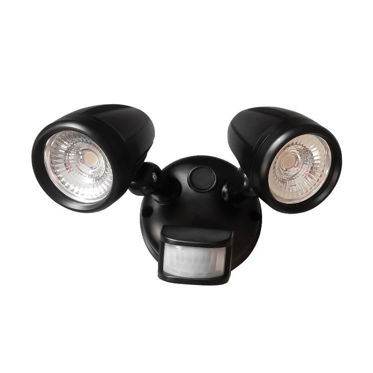 Three-gear Color-adjusting Temperature Double-headed Induction Wall Lamp Outdoor Waterproof IP65 Induction Spotlight