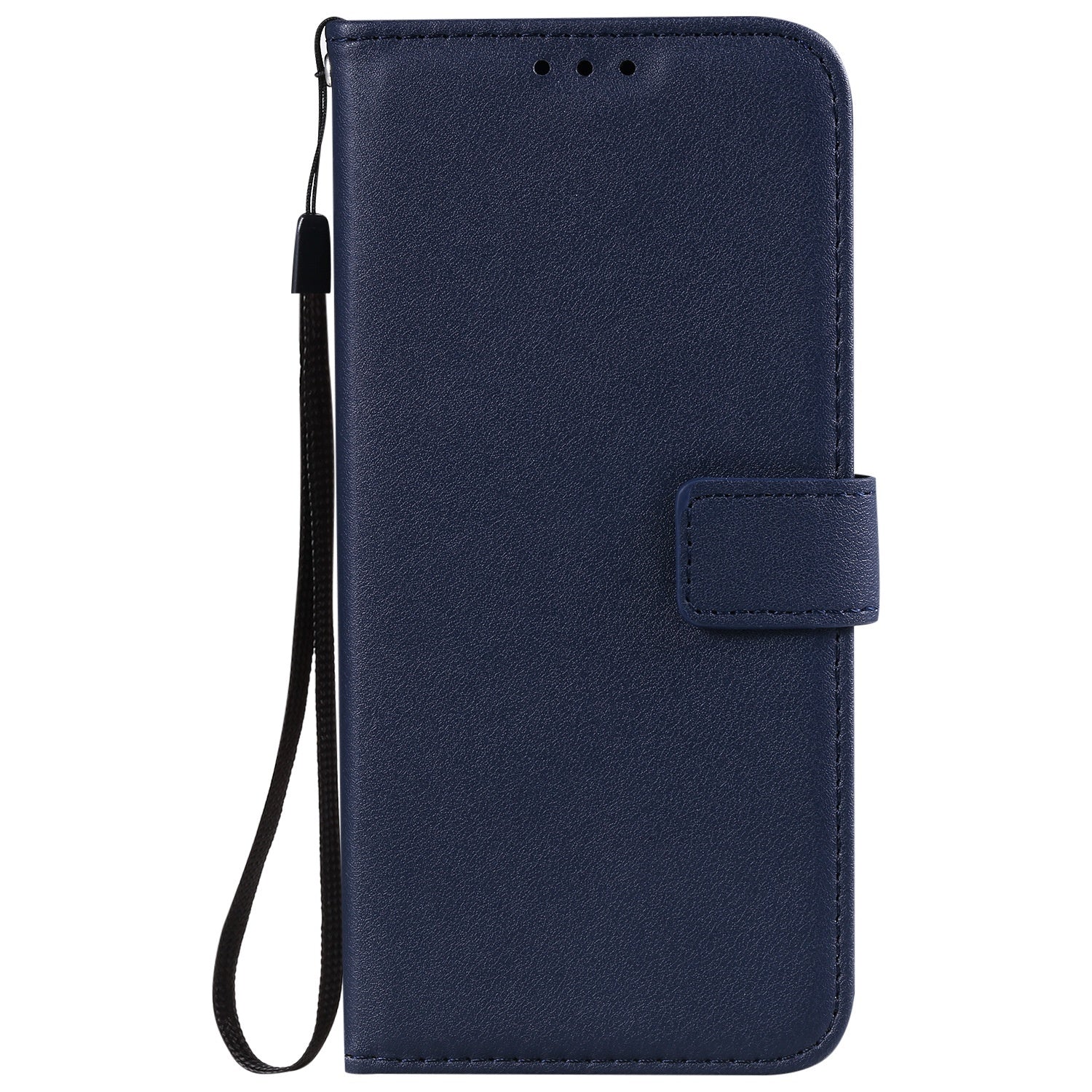 Solid Color Business Leather Flip Card Holder Phone Case