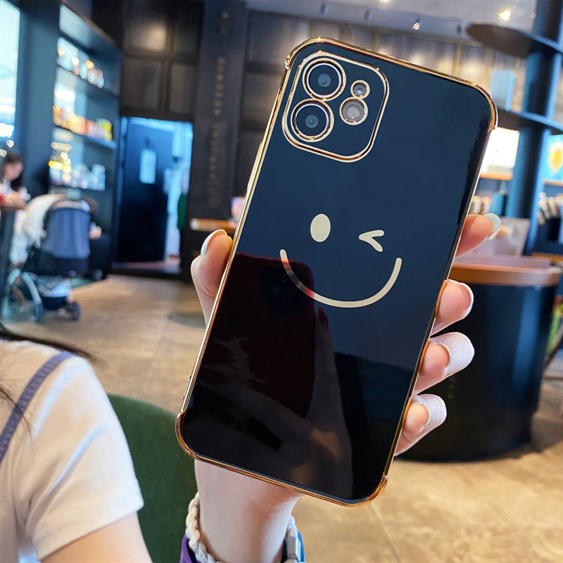 Electroplating Side Smile Glossy Silicone Phone Case