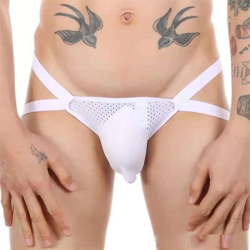 Mesh Breathable Crotch Slippery Feel Stretchy Men's Underwear