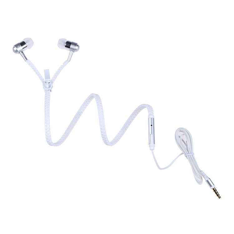 Luminous Metal Zipper Headphones With Microphone