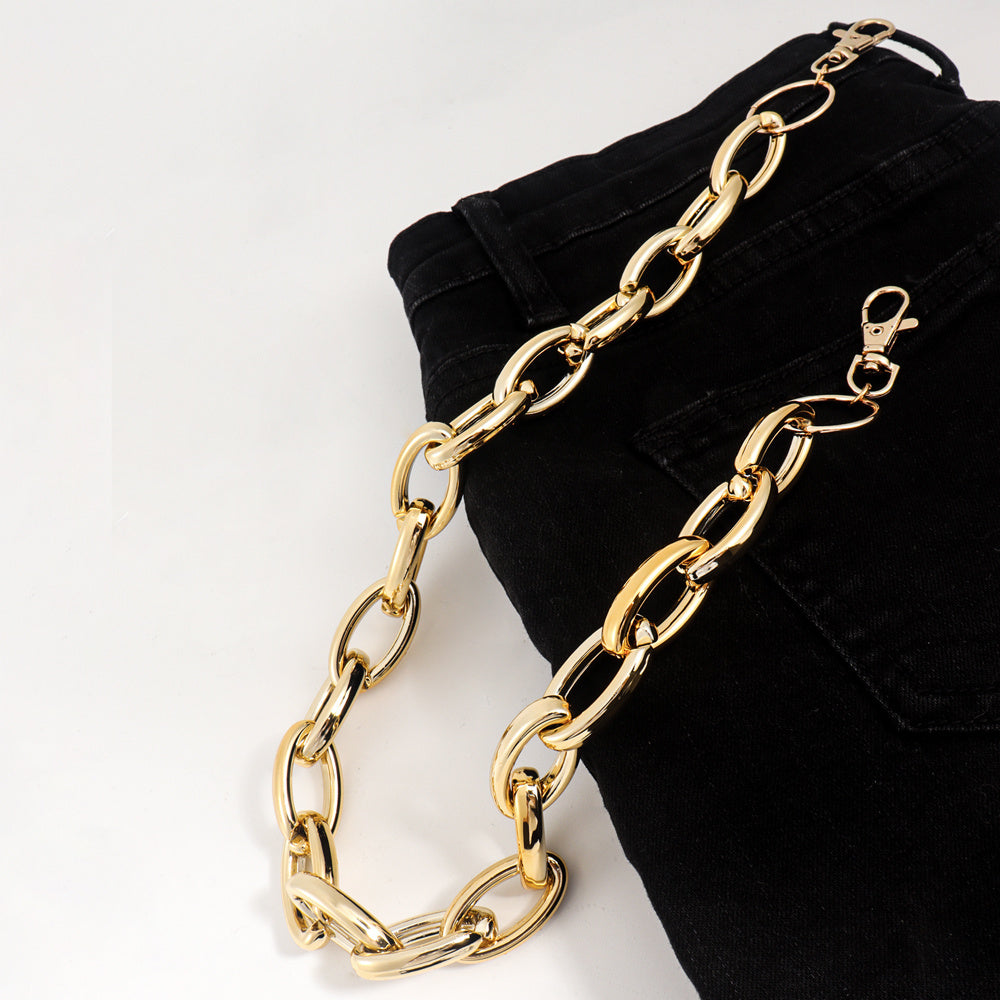 Simple Gold Hollow Pants Chain Ring Buckle Punk Style Thick Pants Chain Hip Hop Men And Women Jeans Cargo Pants Accessories