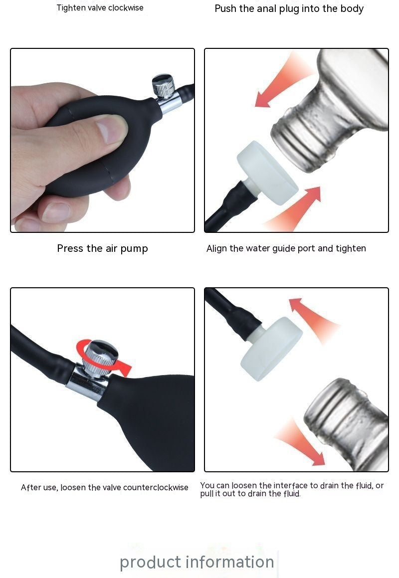 Silicone Enema Inflatable Butt Plug For Men And Women Sex Product Butt Plug Anal Dilator