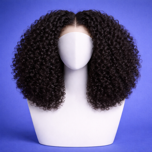 Glueless Curly Afro Kinky Human Hair Wig (Natural Look)