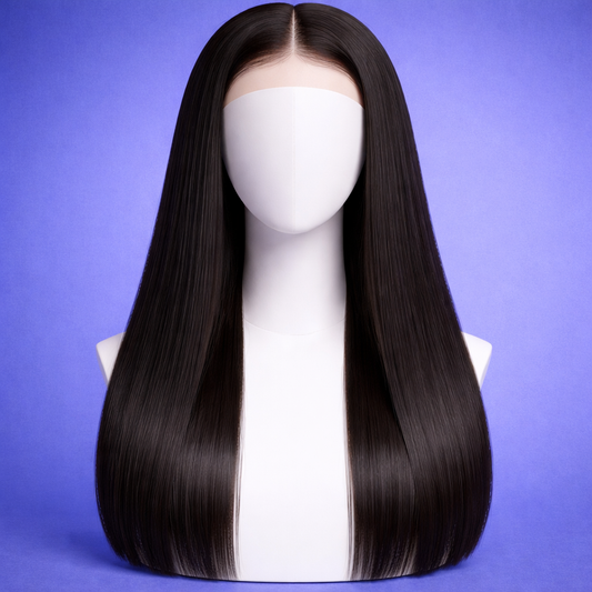 13x4 HD Lace Front Glueless Human Hair Wig (Bone Straight Middle Part)